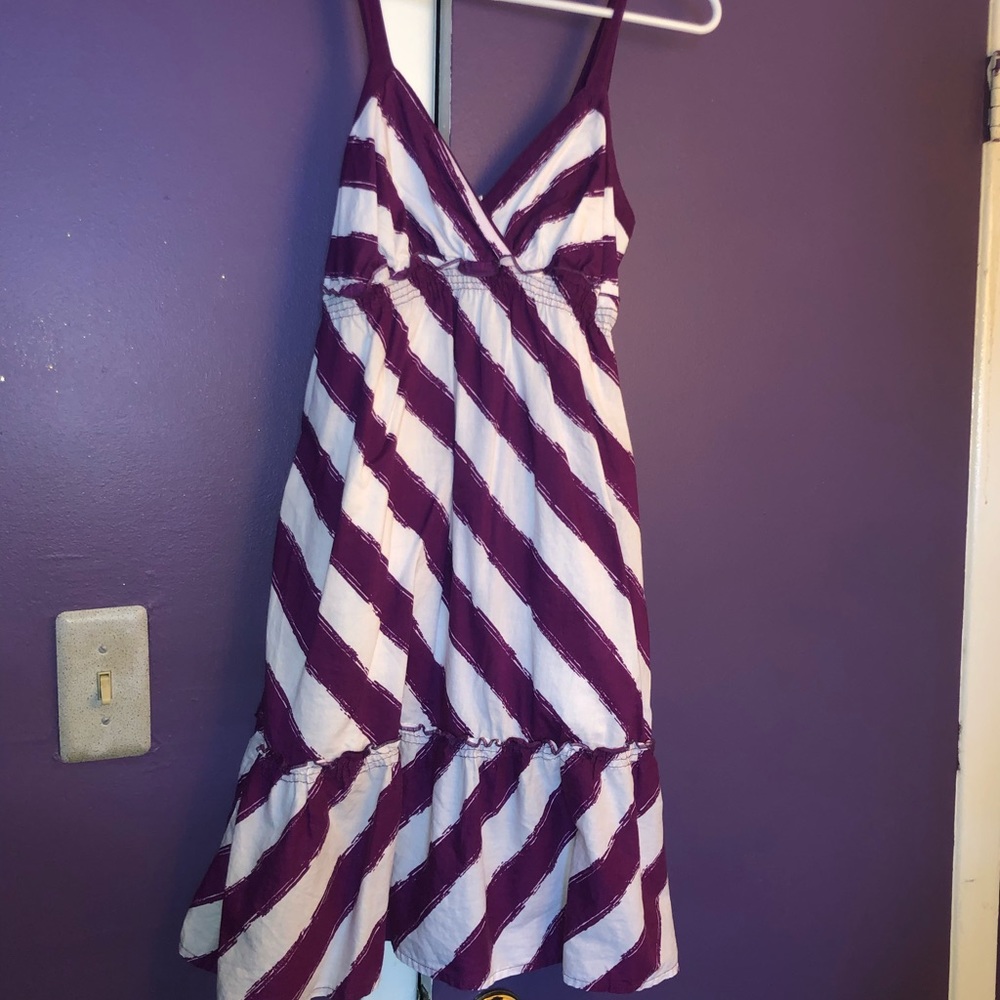 Purple and white dress